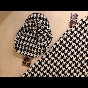 David & Young Houndstooth Hat and Scarve